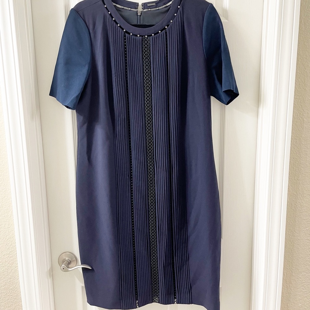 Elise Tahari Navy Blue Dress Size 16